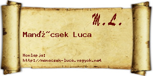 Manácsek Luca névjegykártya